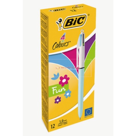 STYLO BILLE  TIC TAC 4COUL FLUO BIC ....PAQ(12)=