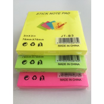 STICK NOTE 76-76 JT-B3 1/4 COUL FLUO ...