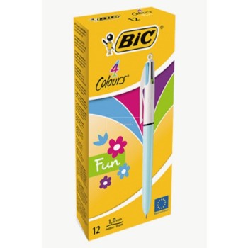 STYLO BILLE  TIC TAC 4COUL FLUO BIC ....PAQ(12)=